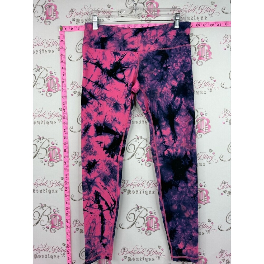 Alanic leggings tights pink purple swirl Tie-Dye Active Leggings stretchy